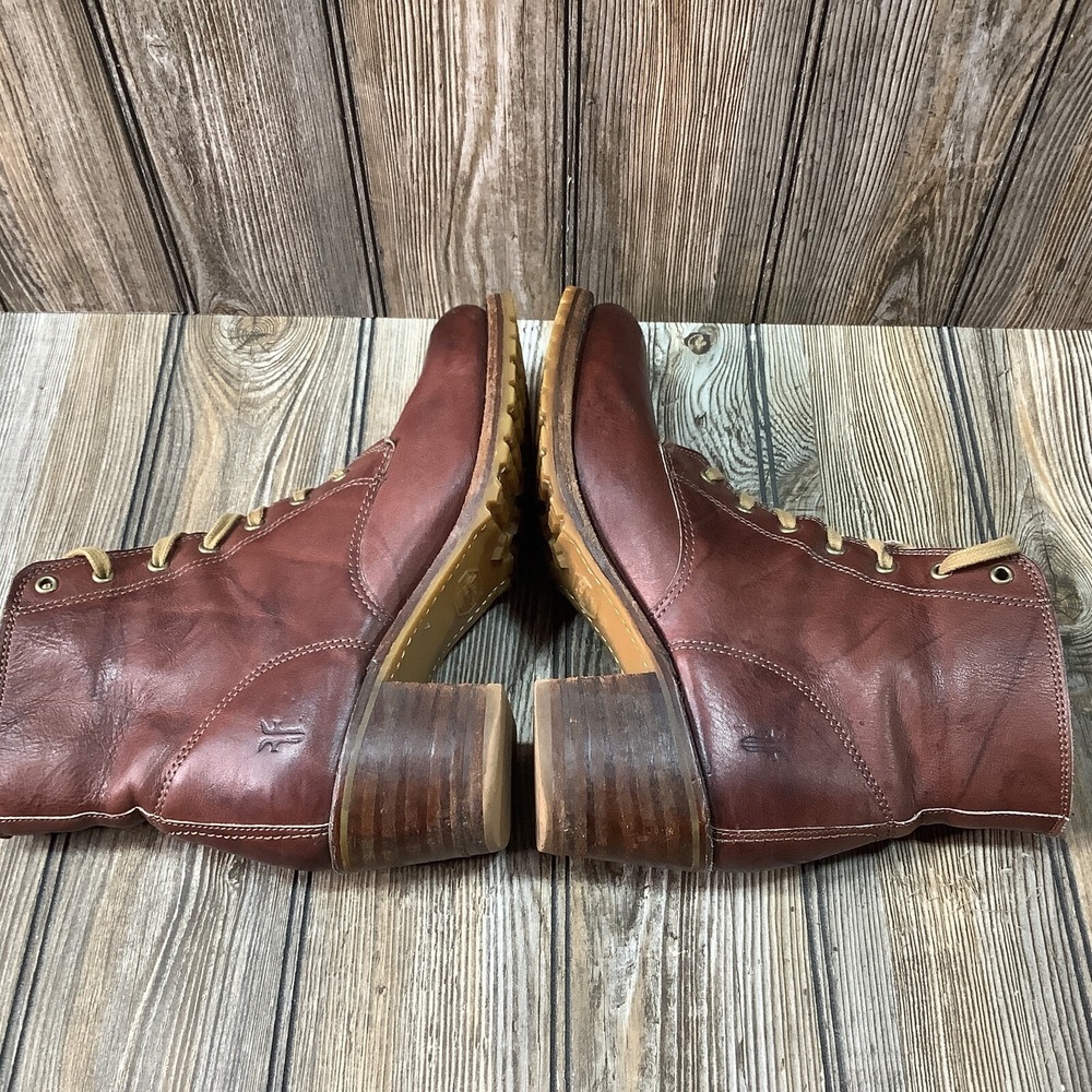 RARE Frye Sabrina 6G Boots Womens Lace Up Brown Marbled Combat Vintage Size 10 M - Picture 7 of 14